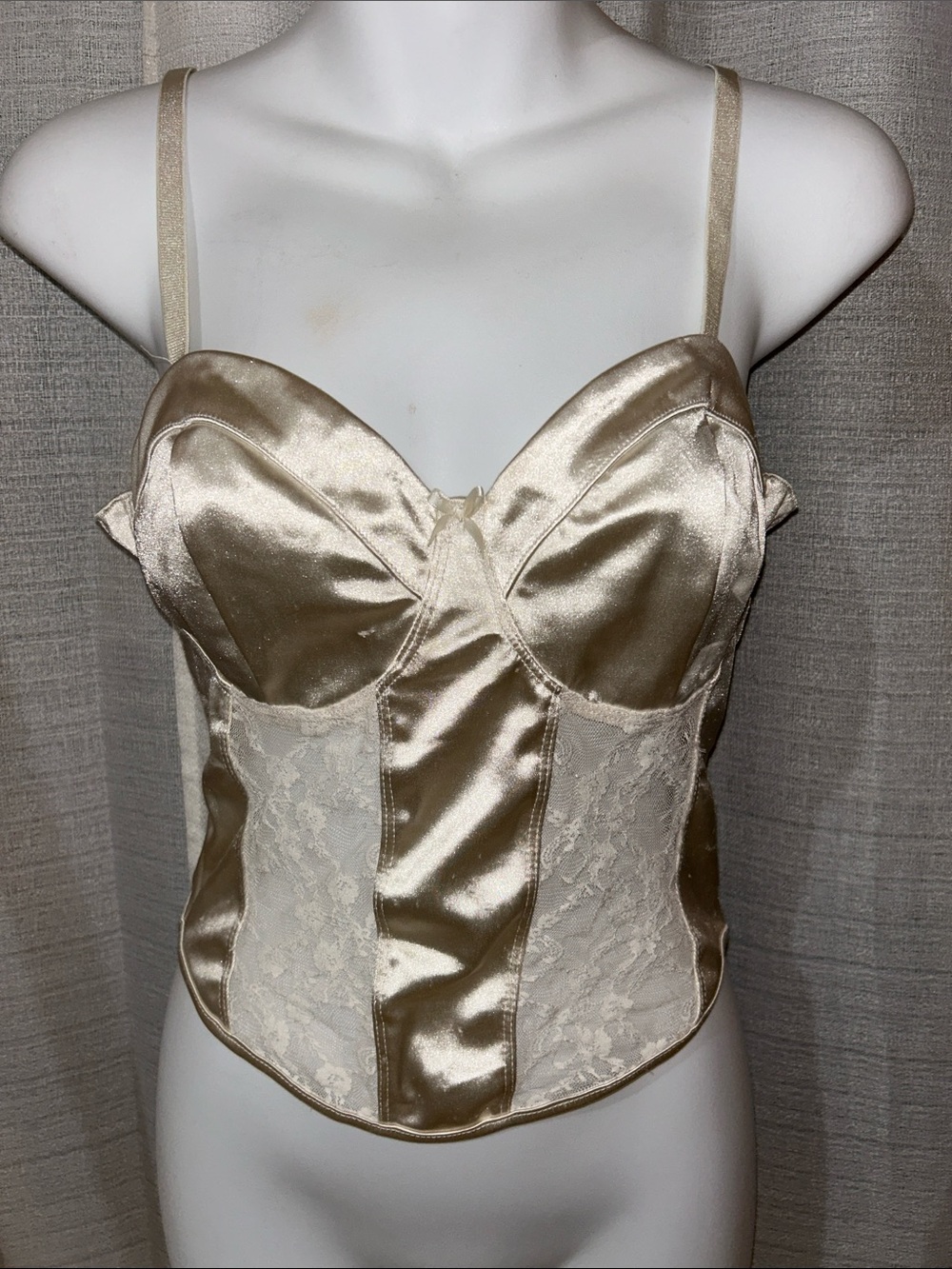 H&M Champagne Satin Lace Bustier Top